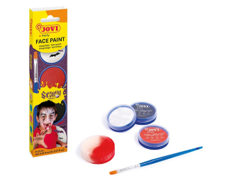 JOVI SCARY farby na tvár 3x8ml, 1x aplikátor, 1x štetec, 1x návod